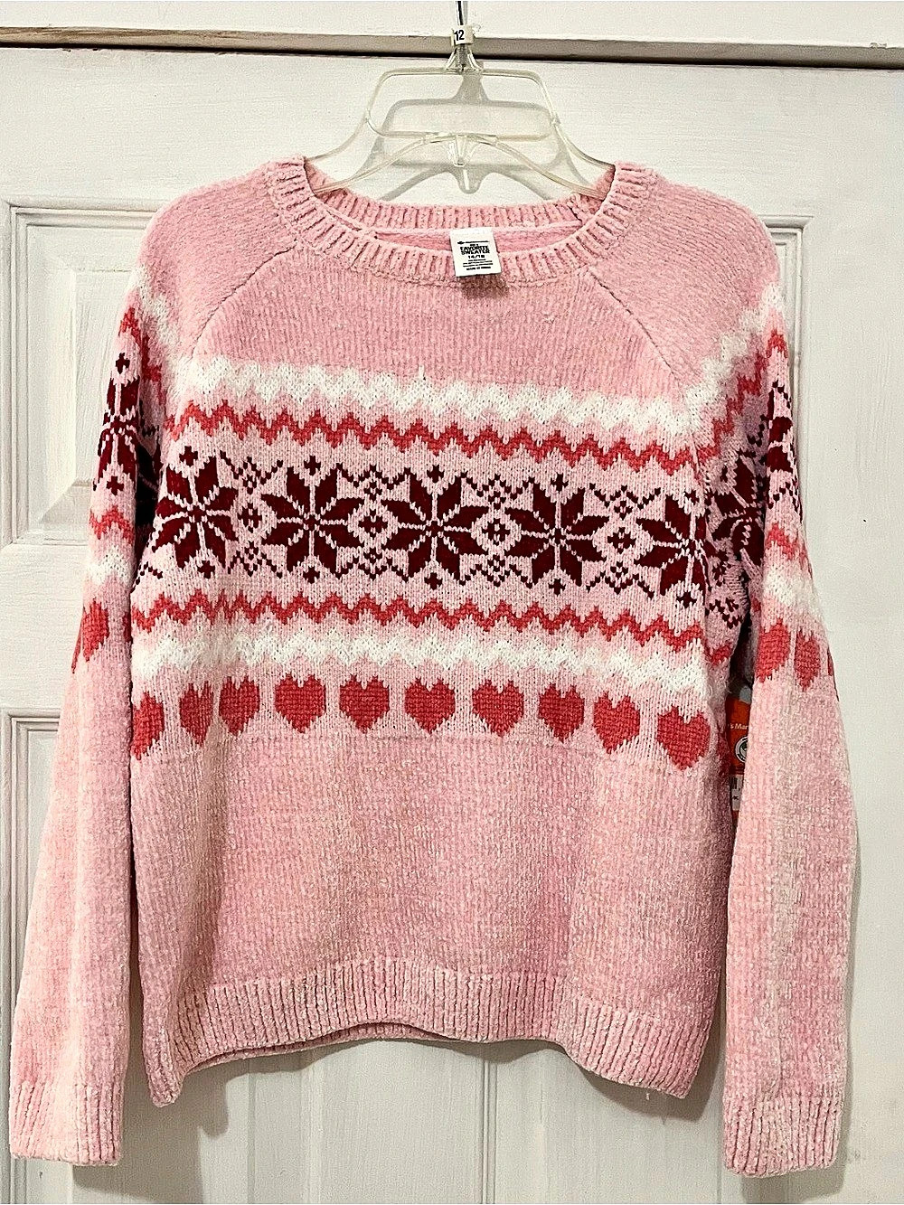 Member's Mark Girl's Favorite Sweater Pink & Red Girls 14/16